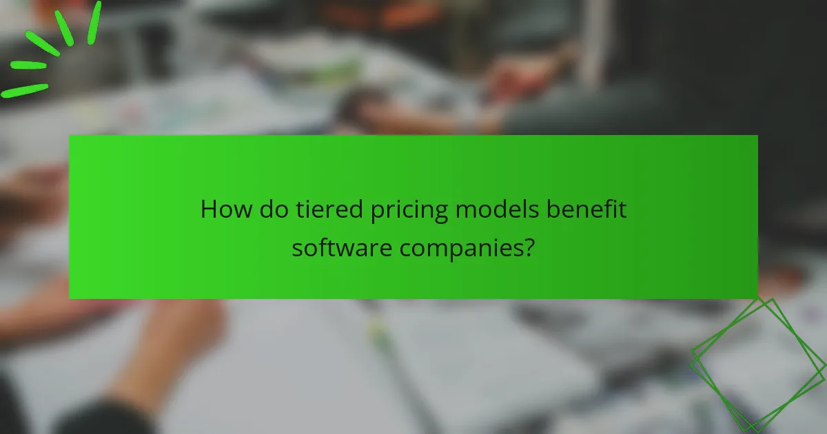 How do tiered pricing models benefit software companies?