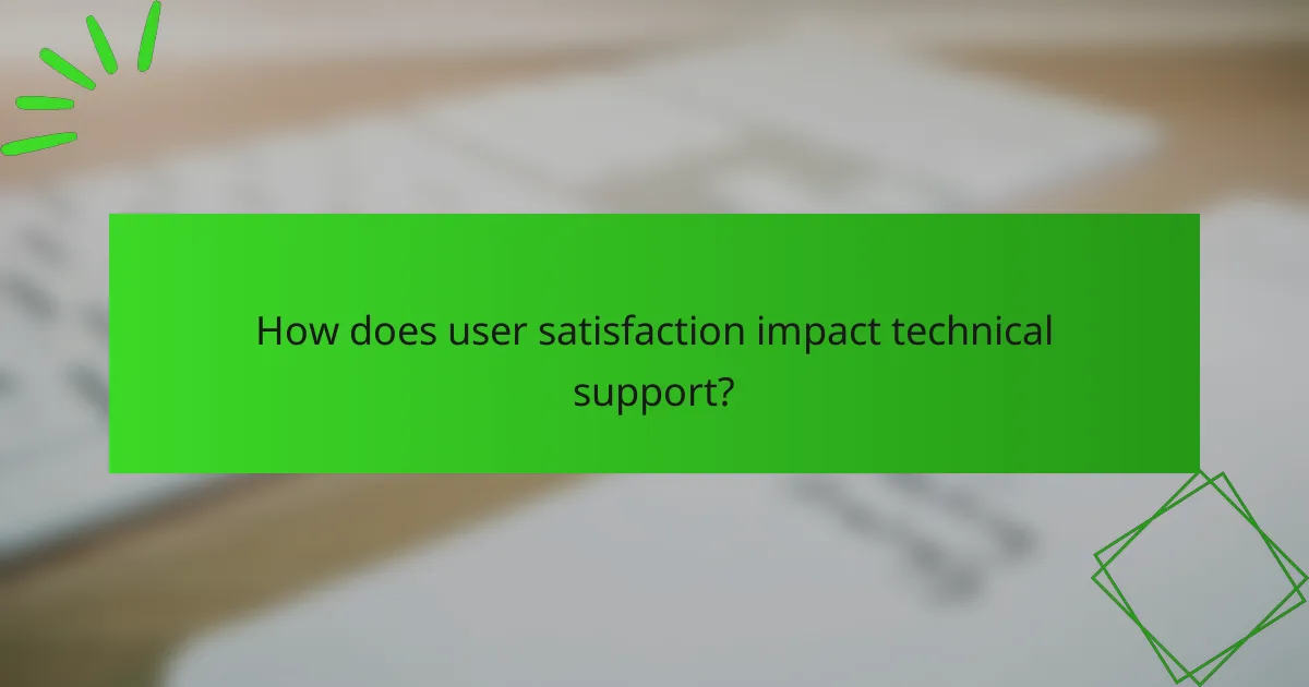 How does user satisfaction impact technical support?