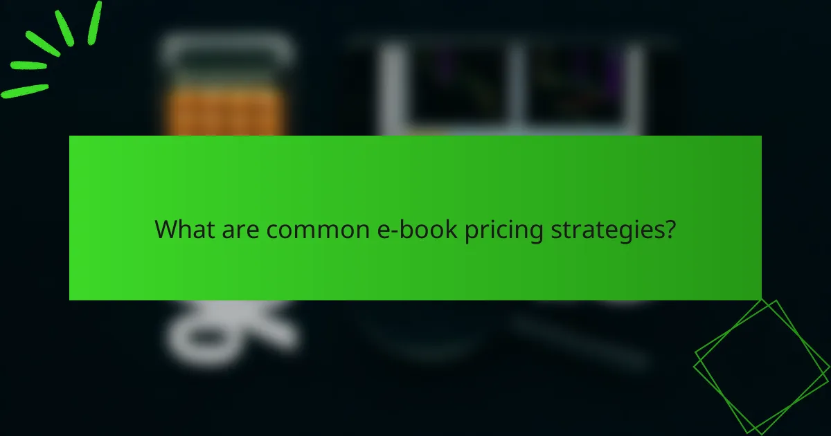 What are common e-book pricing strategies?