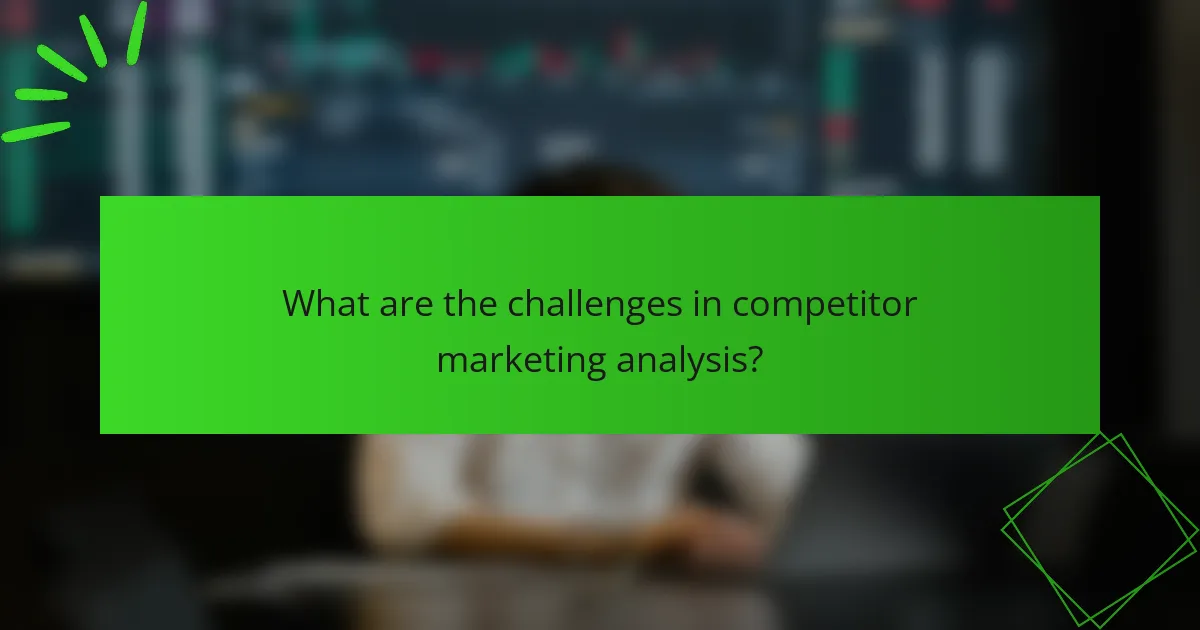 What are the challenges in competitor marketing analysis?