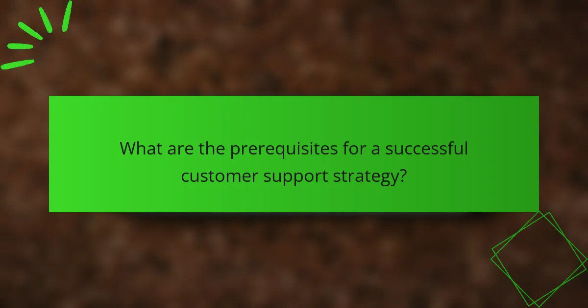 What are the prerequisites for a successful customer support strategy?