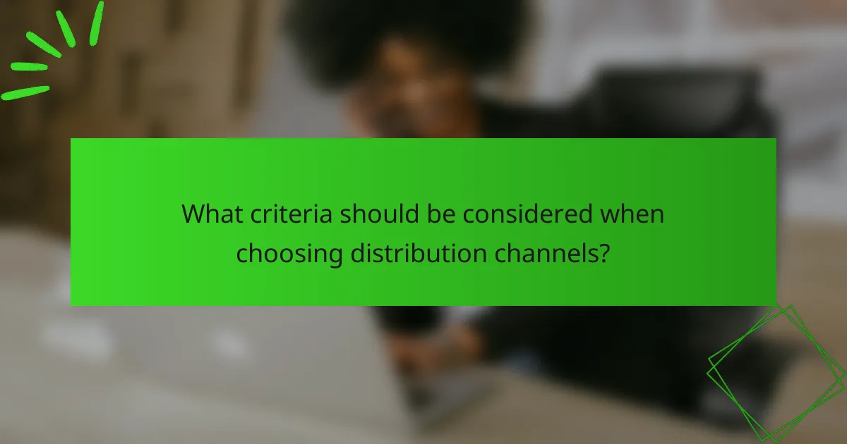 What criteria should be considered when choosing distribution channels?
