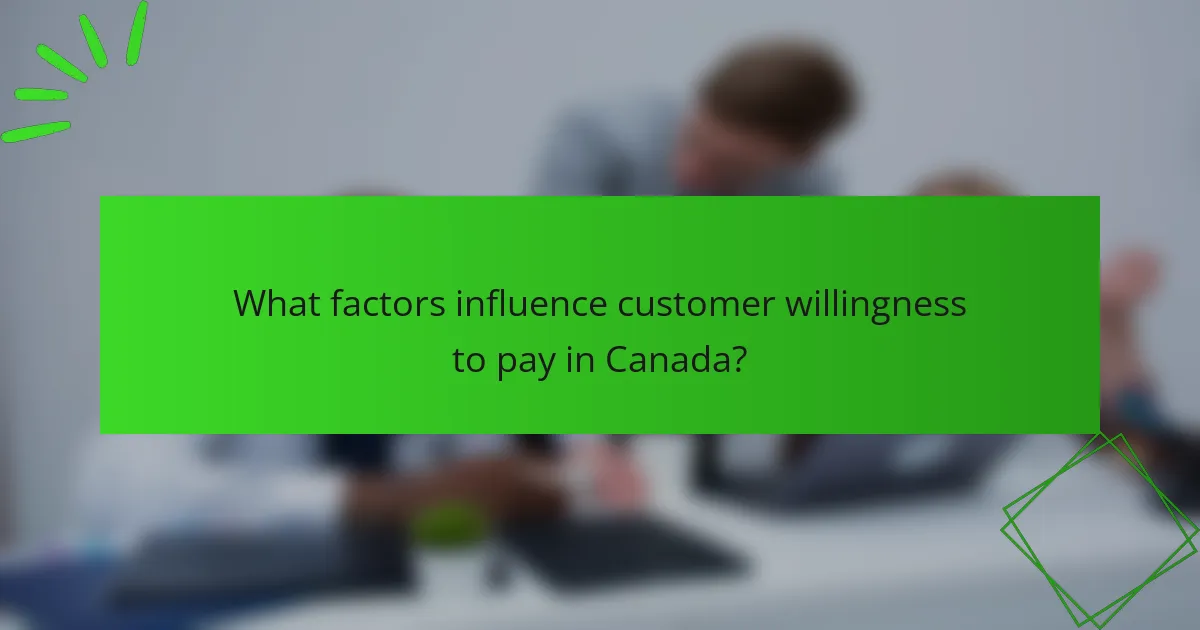 What factors influence customer willingness to pay in Canada?