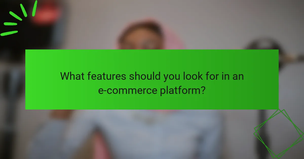 What features should you look for in an e-commerce platform?